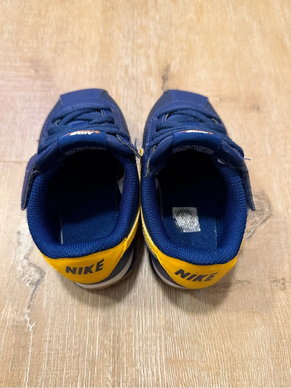 Nike Kids' Cortez EasyOn Sneaker - Midnight Blue/Yellow Toddler size 6c